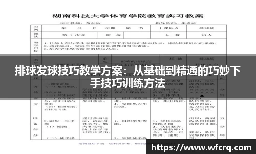 排球发球技巧教学方案：从基础到精通的巧妙下手技巧训练方法